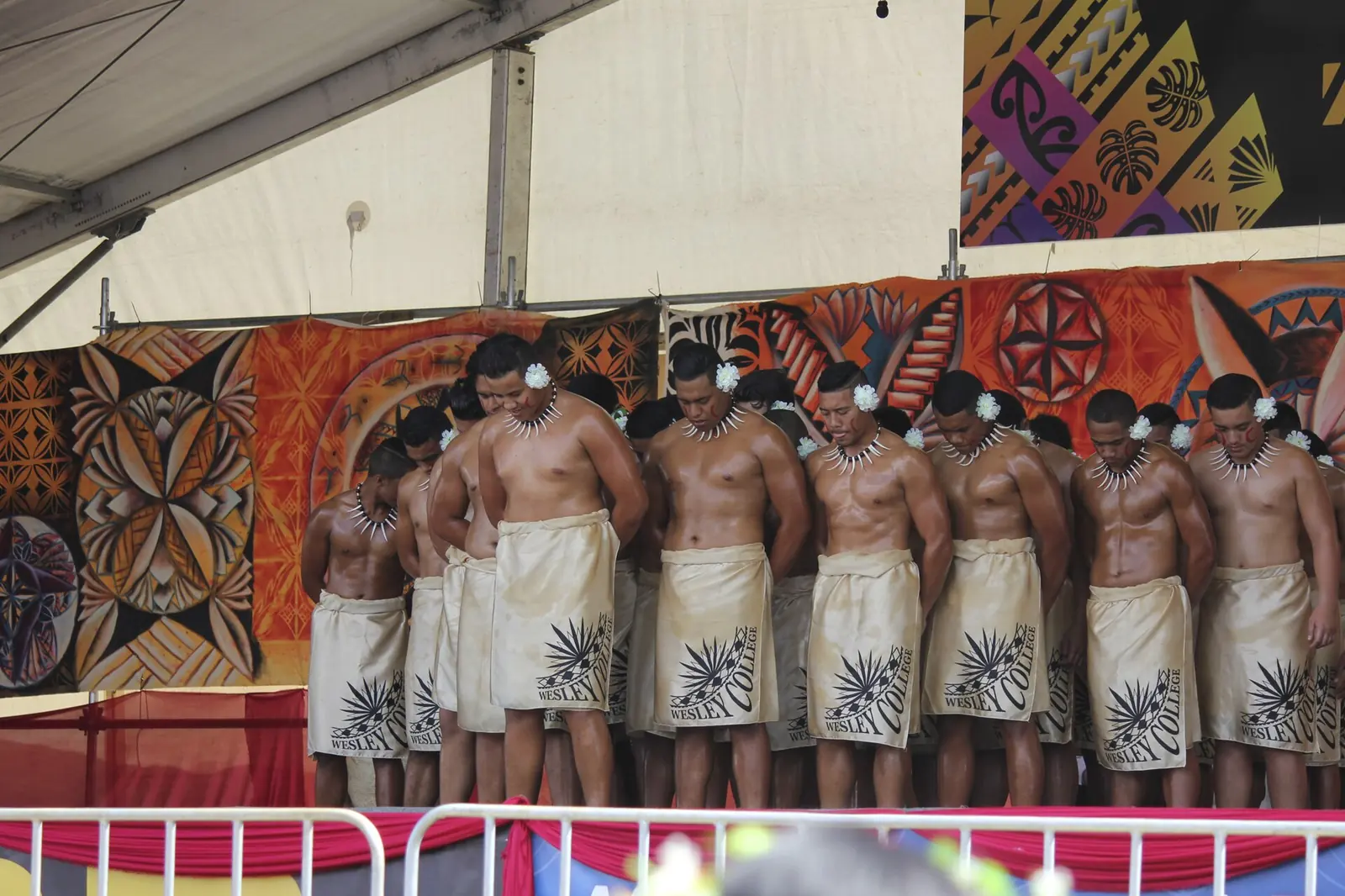 Students performing a Samoan siva at the ASB Polyfest in Auckland